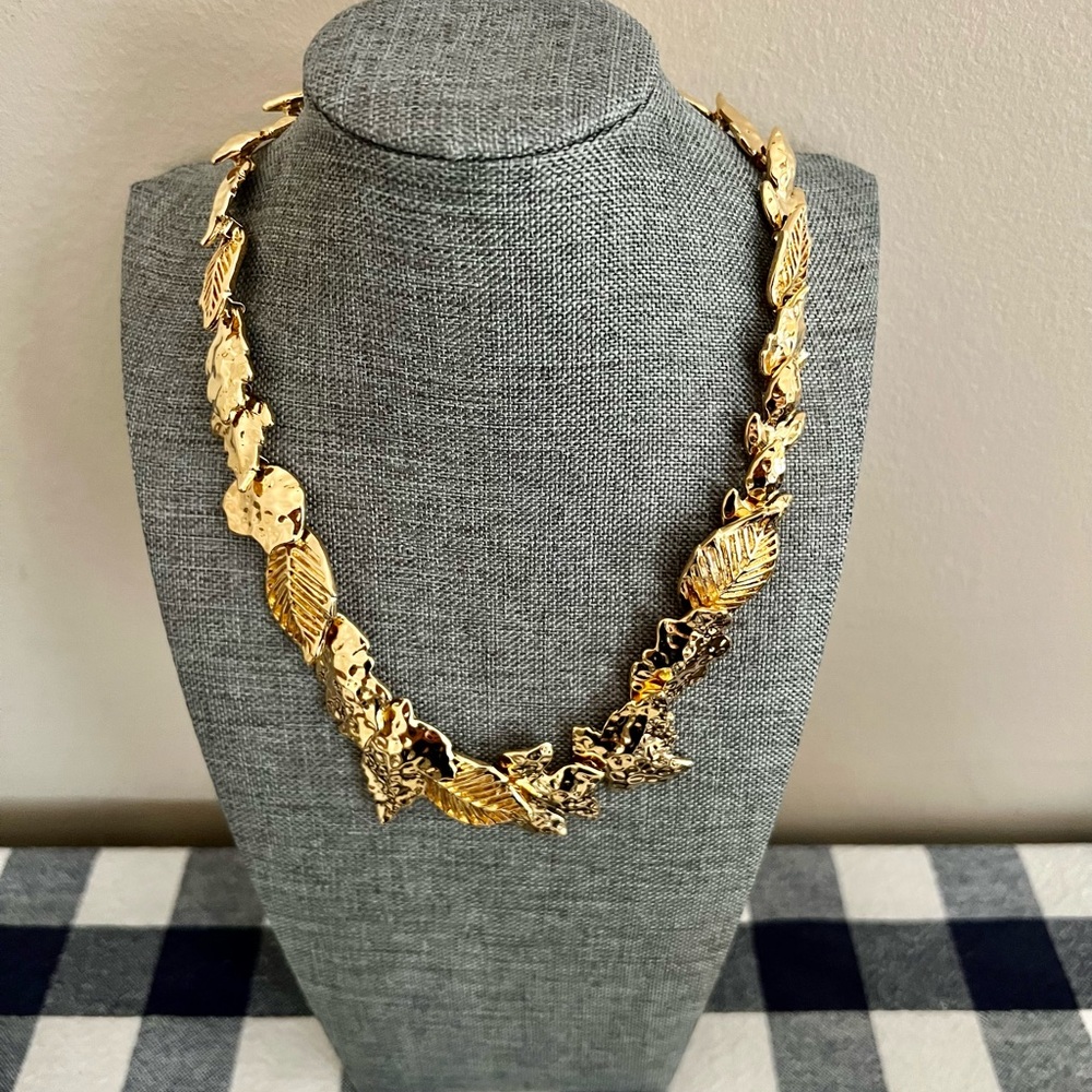 NWT Vintage Nolan Miller Leaf Foliage Collar Necklace